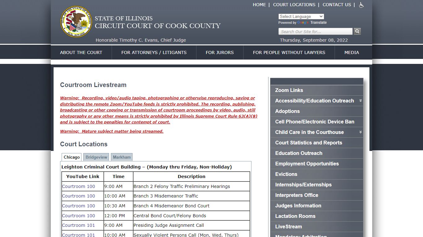 Illinois Circuit Court of Cook County > HOME > LiveStream